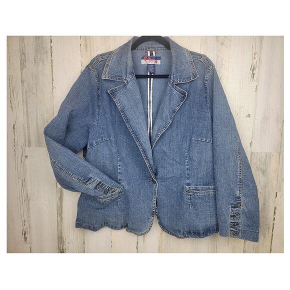 Mwah Jeans‎ Women's Fitted Denim Jacket with Pockets Size 22/24 - Picture 1 of 13